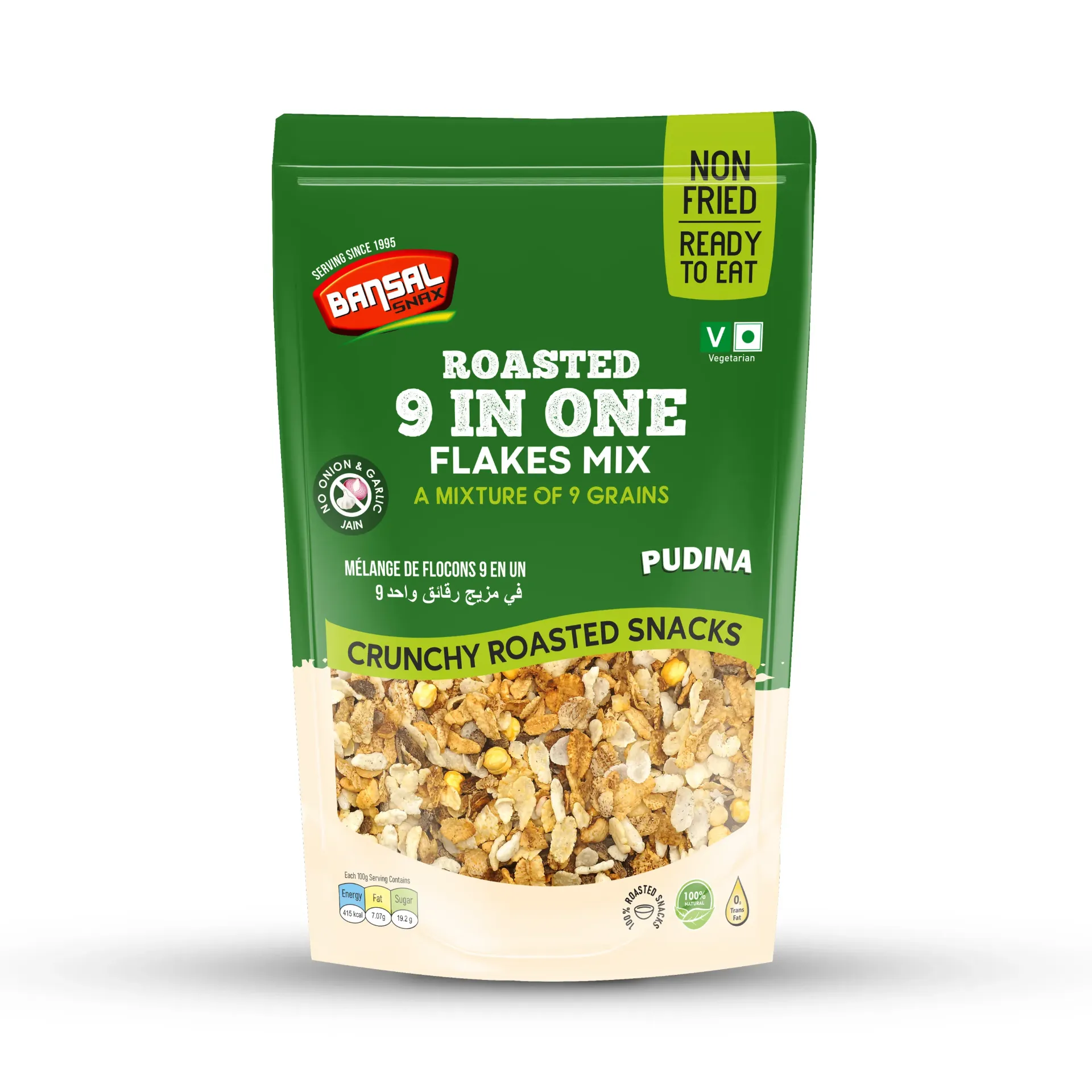 Bansal Snax Roasted 9 In One Flakes Mix Pudina