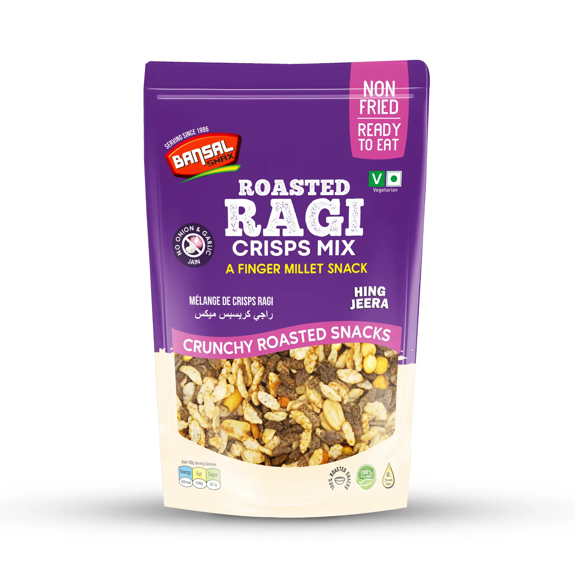 Bansal Snax Roasted Ragi Crisps Mix Hing Jeera